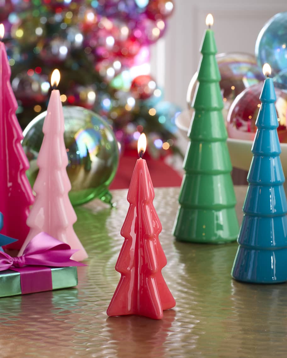 Image 1 of 1: Coral Christmas Tree Candle