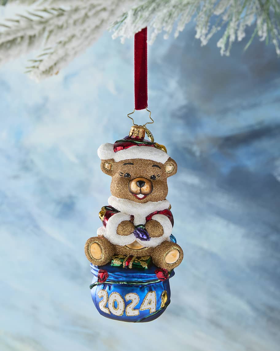 Image 1 of 1: 2024 Santa Bear Buddy Christmas Ornament 