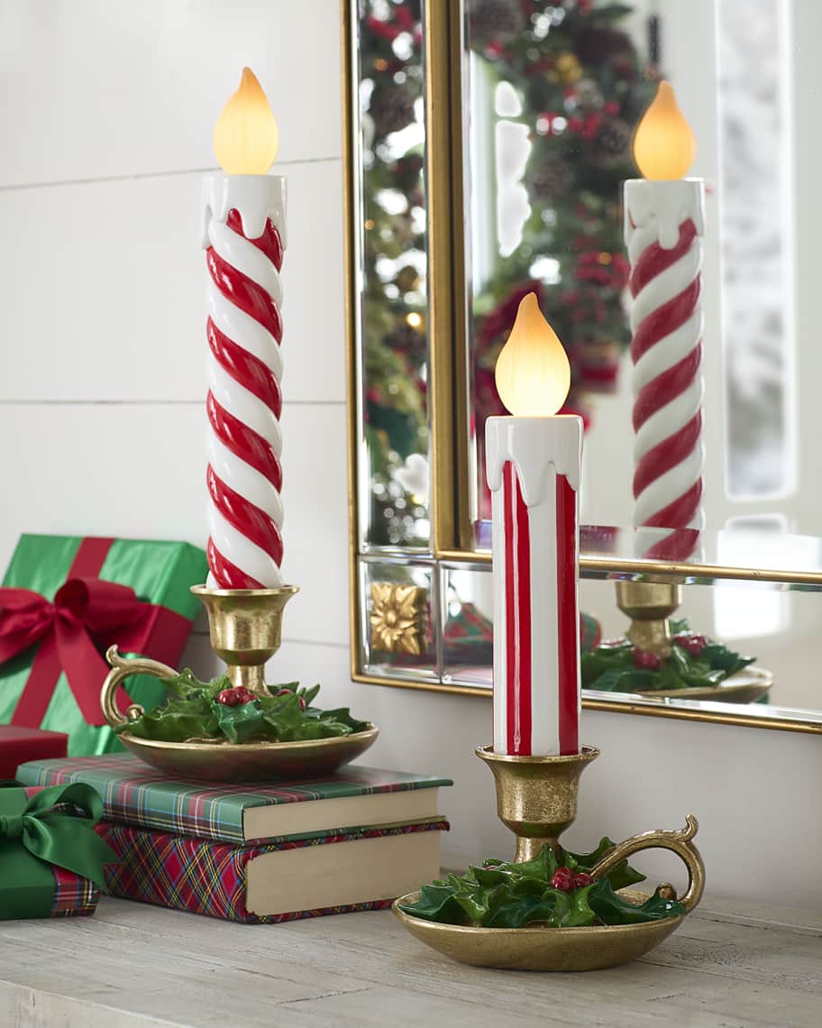 Image 1 of 1: Lighted Christmas Candles, Set of 2