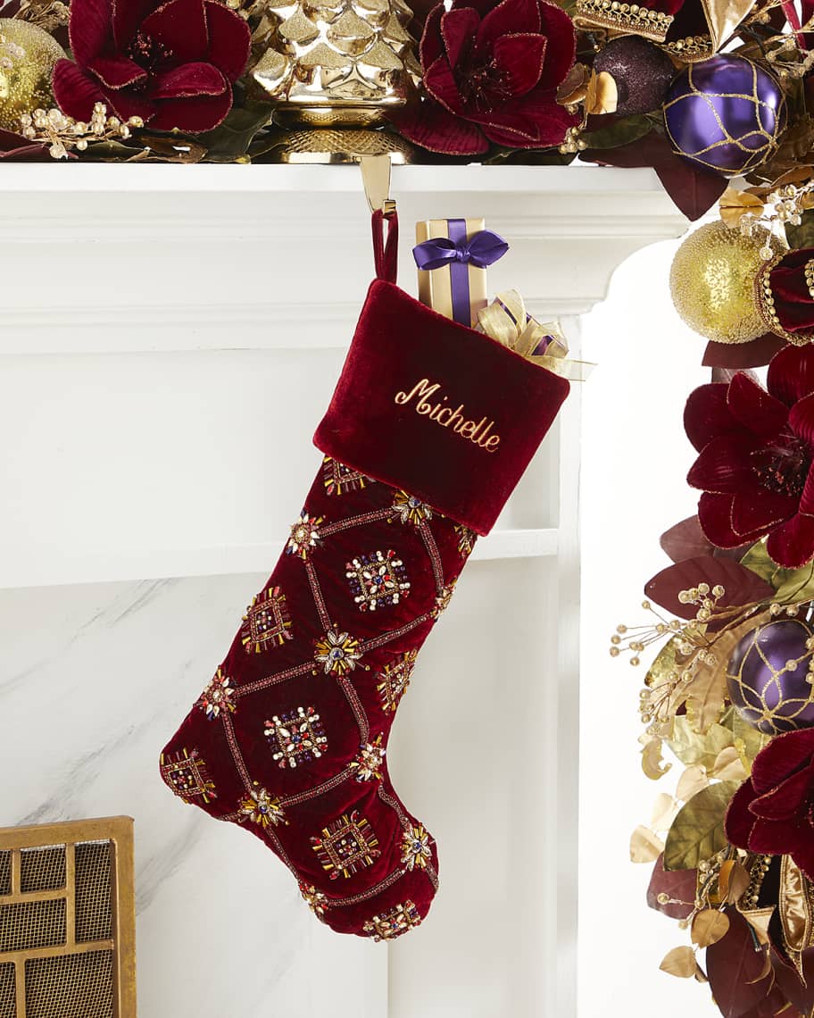 Neiman Marcus Spiritual Christmas Jeweled Stocking | Horchow, image size:912x1140