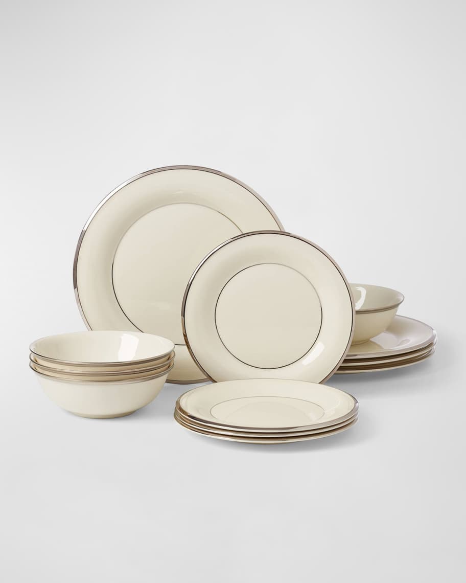 Gold Trim Lenox China Lenox Solitaire 12-Piece Dinnerware Set