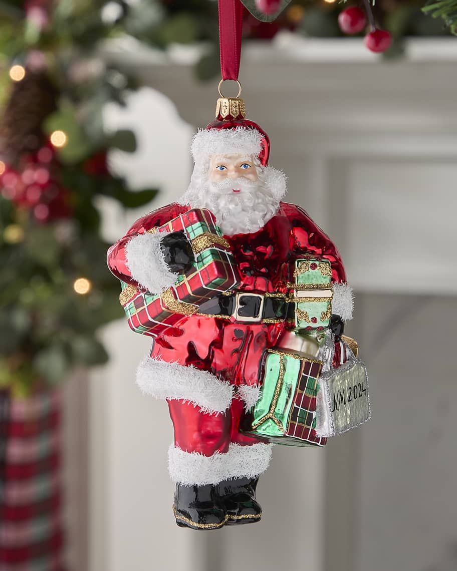 Image 1 of 1: Santa with Shopping Bags Ornament