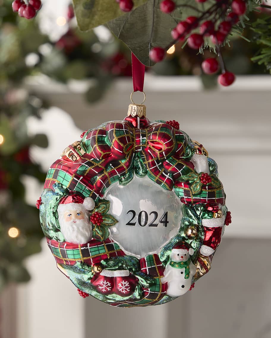 Image 2 of 2: Jolly Wreath 2024 Christmas Ornament 