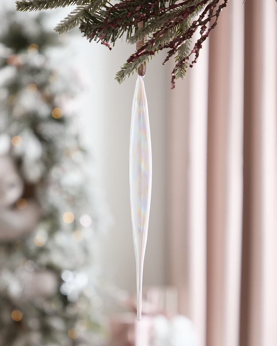 Image 1 of 1: Clear Elliptical Bubblegum Christmas Ornament