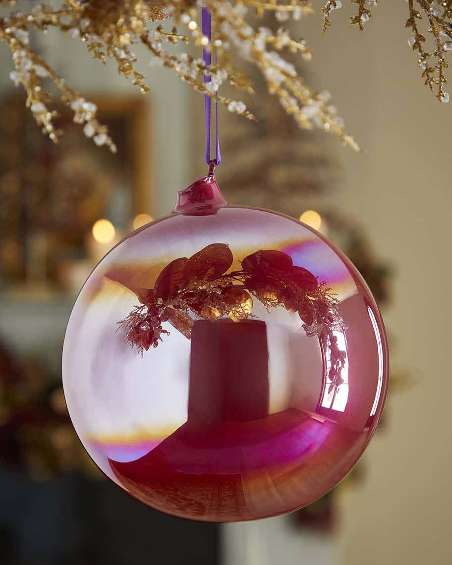 Image 1 of 1: Classic Red Pearl Glass Ball Christmas Ornament