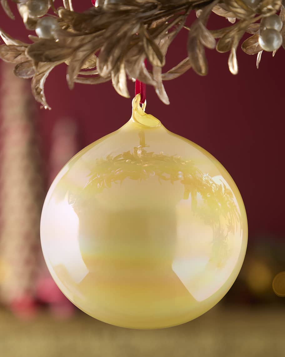 Image 1 of 1: Gold Pearl Glass Ball Christmas Ornament