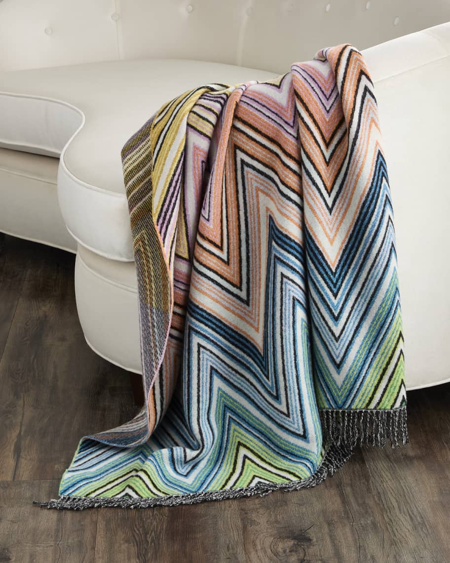 Image 2 of 4: Plume Wool-Blend Throw, 51" x 75"