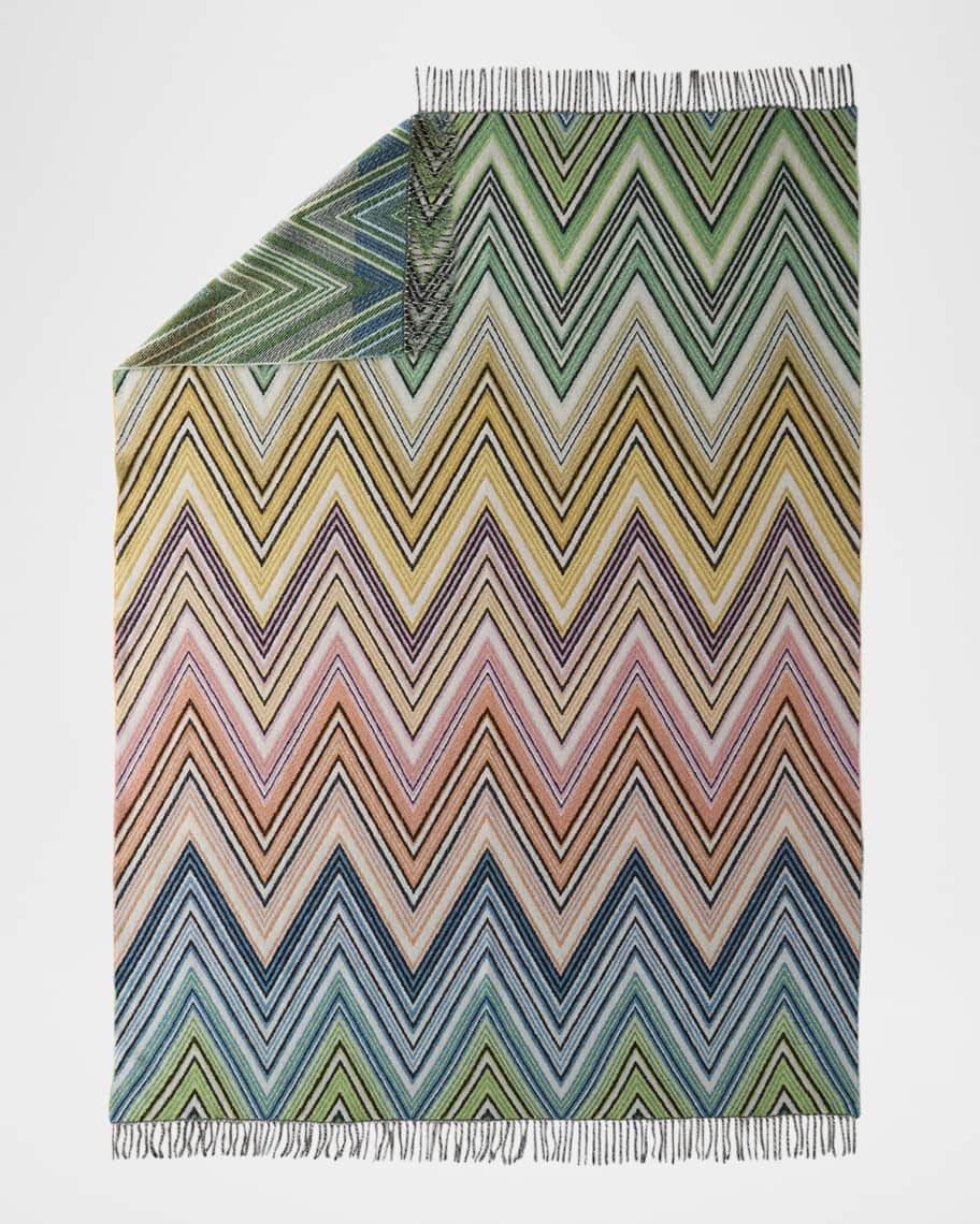 Image 3 of 4: Plume Wool-Blend Throw, 51" x 75"