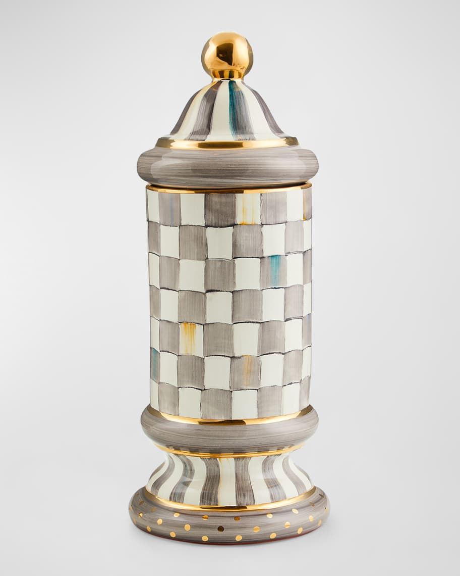 Image 1 of 1: Sterling Check Ceramic Column Canister