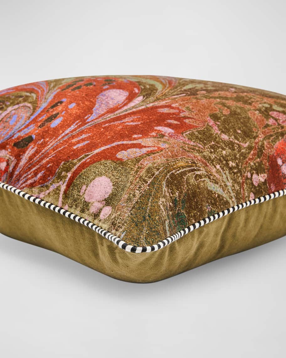Image 2 of 2: Marbleized Throw Pillow, 18" Square