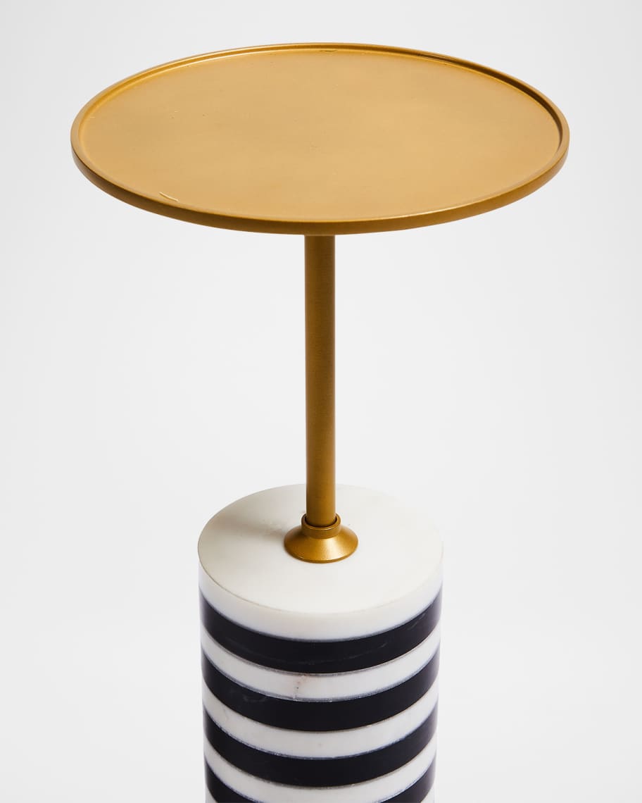 Image 2 of 2: Priorities Round Stripe Side Table