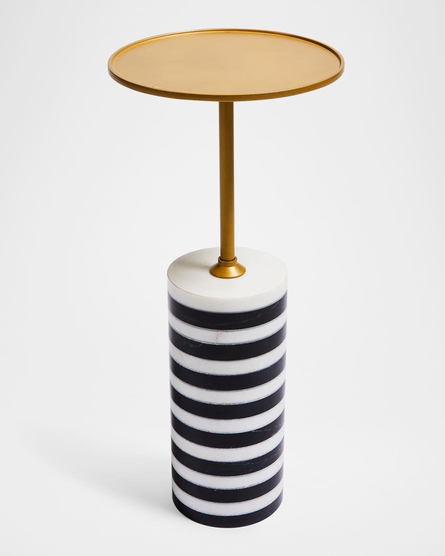 Image 1 of 2: Priorities Round Stripe Side Table