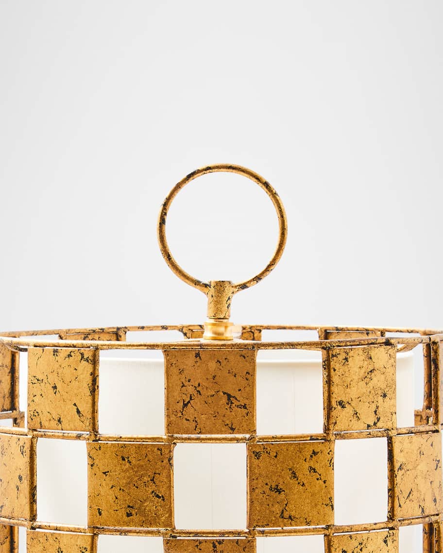 Image 2 of 3: Golden Check Table Lamp