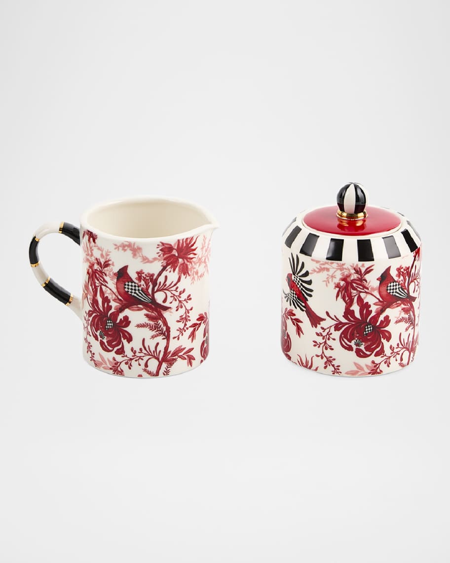Image 1 of 1: Cardinal Toile Creamer & Sugar Set