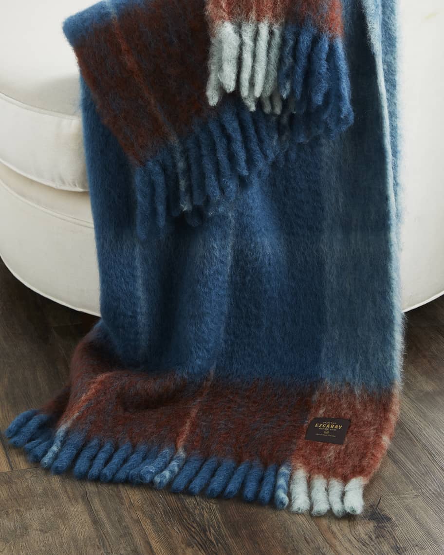 Image 1 of 4: Twist Frame Collection Mohair-Blend Throw Blanket 