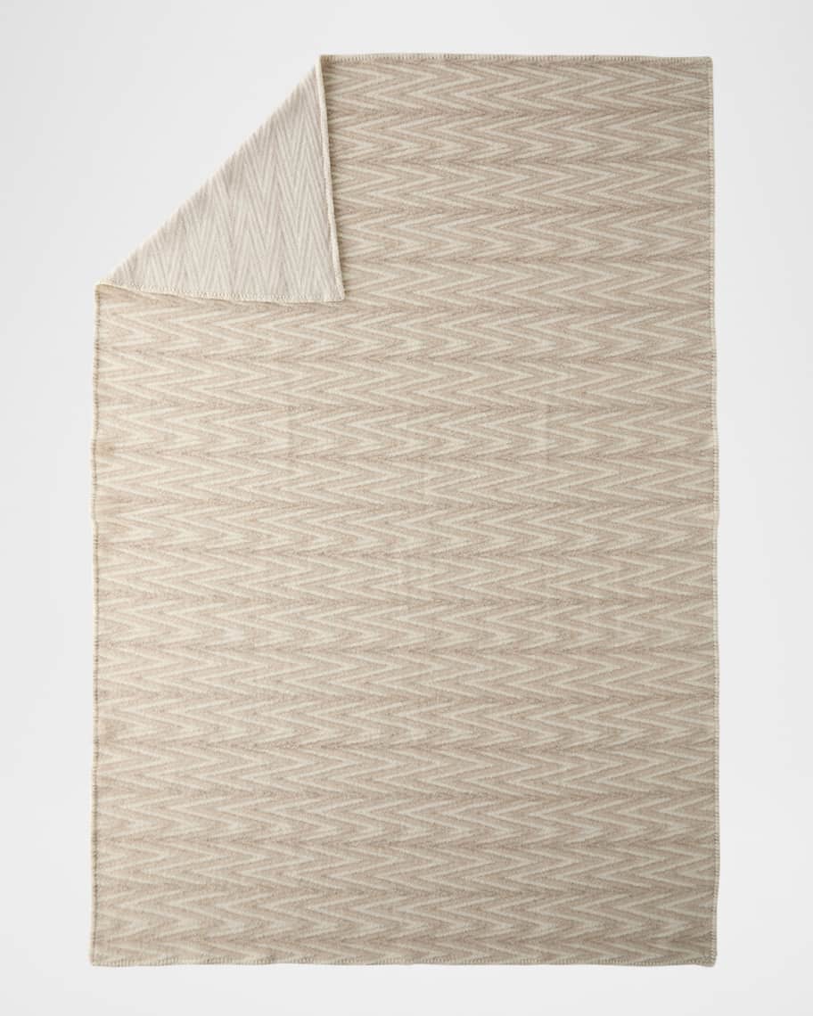 Image 2 of 3: Beaver Wool-Blend Throw, 55" x 75"