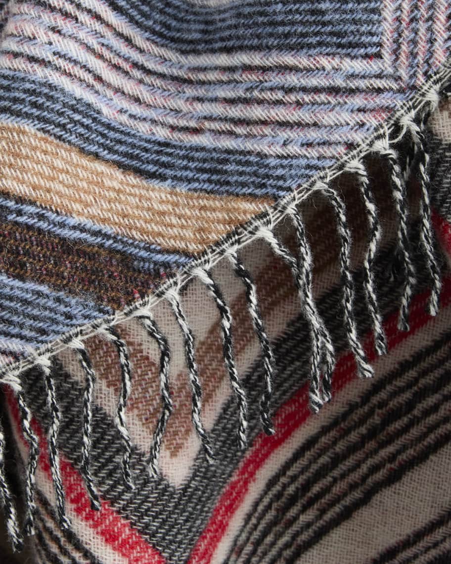 Image 3 of 3: Chevron Wool-Blend Throw, 98" x 100"