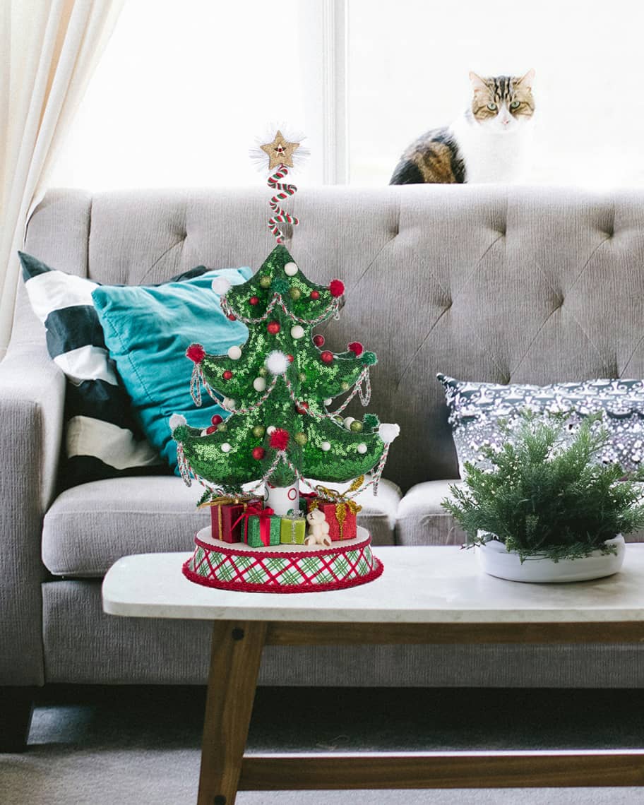Image 2 of 2: Whimsical Tabletop Christmas Tree, 21.5"