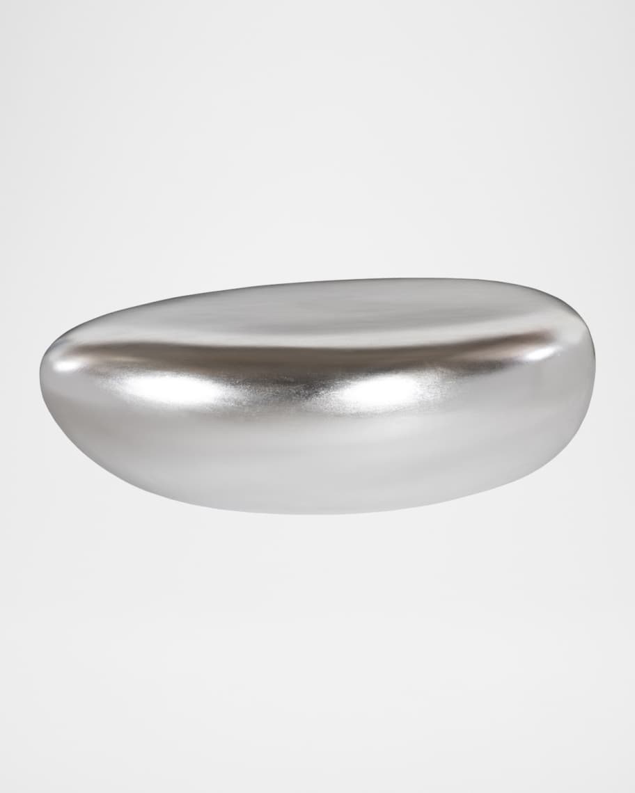 Image 1 of 3: River Stone Silver Leaf Small Coffee Table