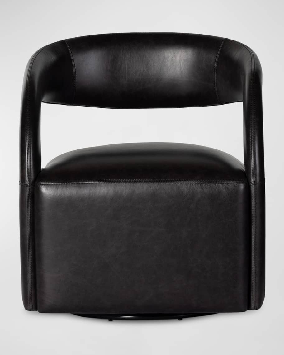 Image 2 of 7: Hawkins Leather Swivel Chair