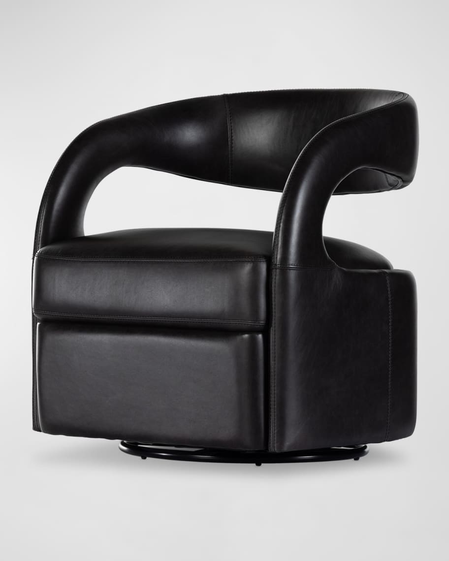 Image 3 of 7: Hawkins Leather Swivel Chair