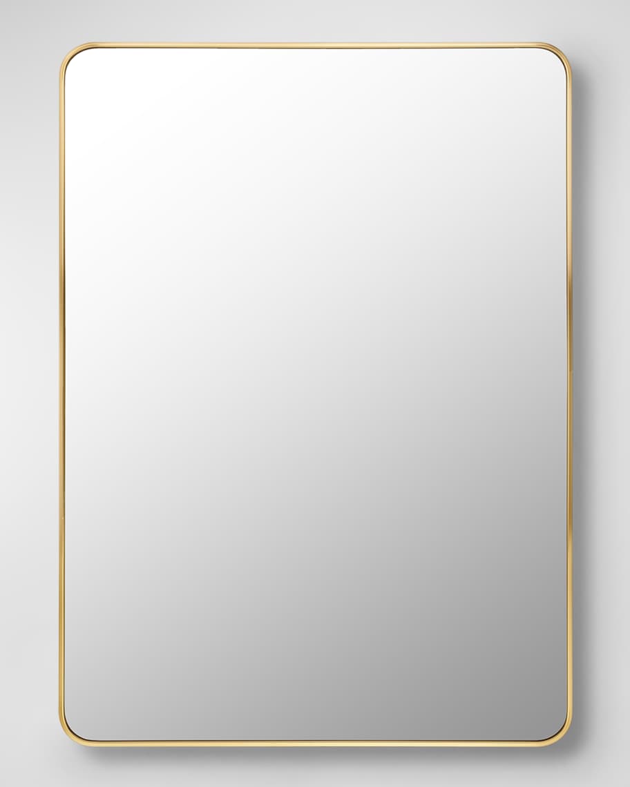 Surya Aranya 41" Rectangle Wall Mirror, Gold | Horchow