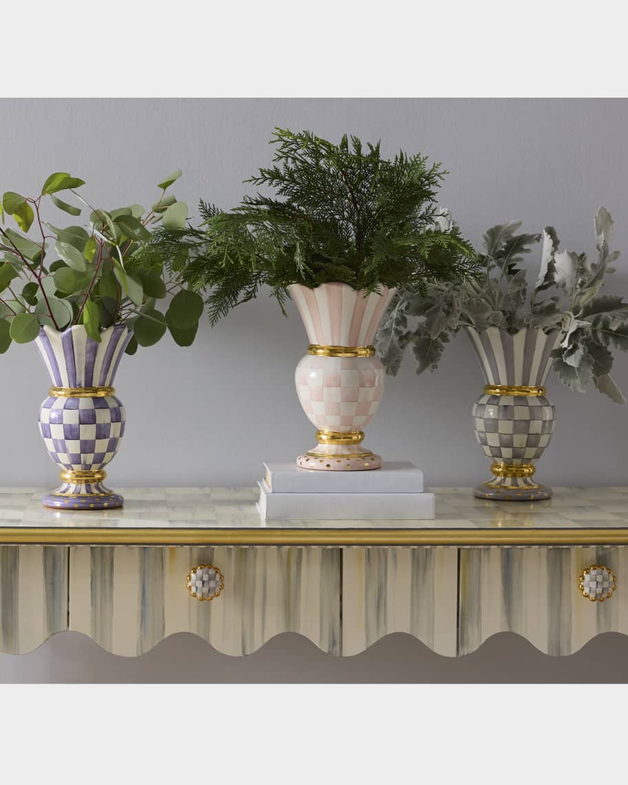 Image 3 of 3: Plum Check Ceramic Great Vase