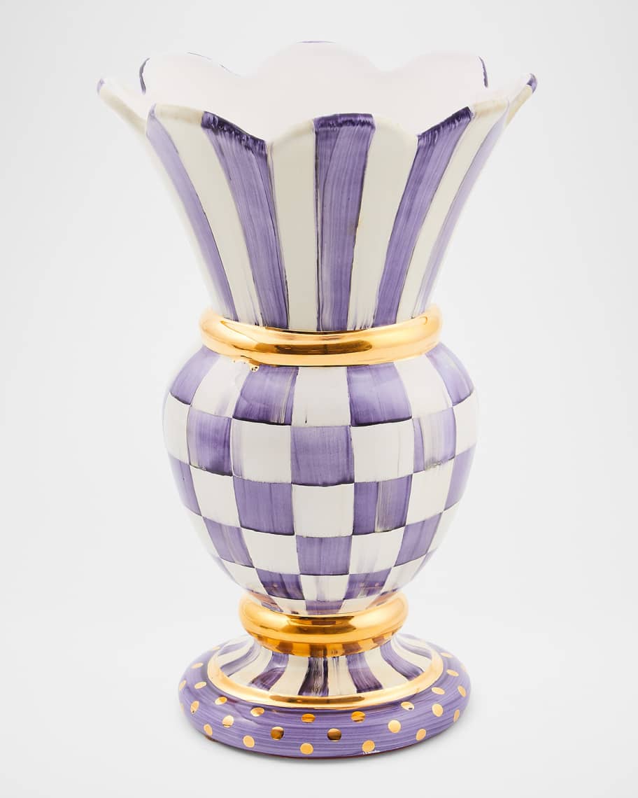 Image 1 of 3: Plum Check Ceramic Great Vase