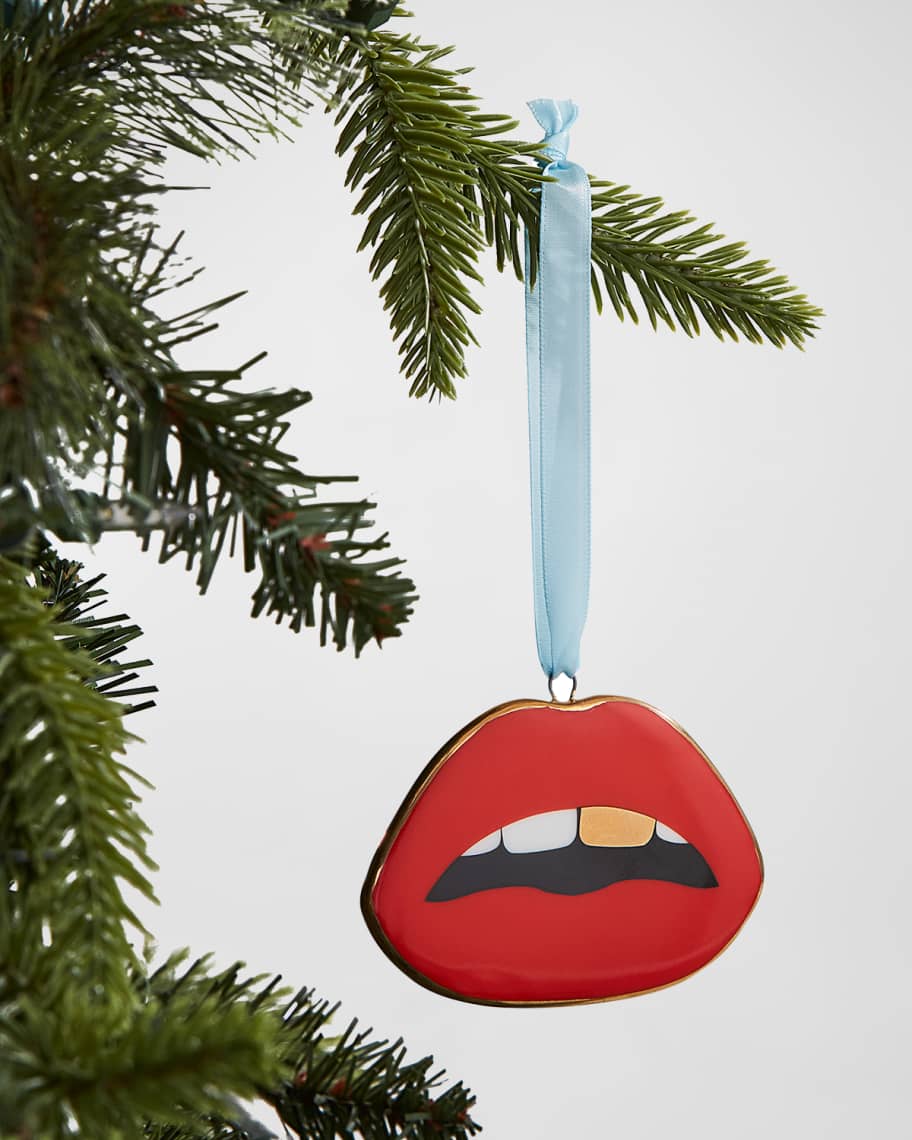 Image 1 of 2: Lips Bling Christmas Ornament