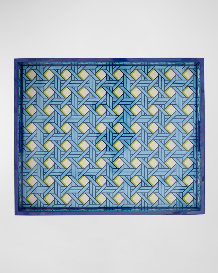 Image 2 of 2: Basketweave Lacquer Tray