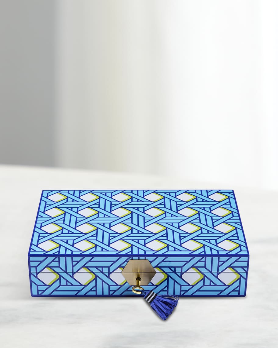 【Jonathan Adler】Small Basketweave Lacquer Box Jonathan Adler Basketweave Lacquer Jewelry Box | Horchow