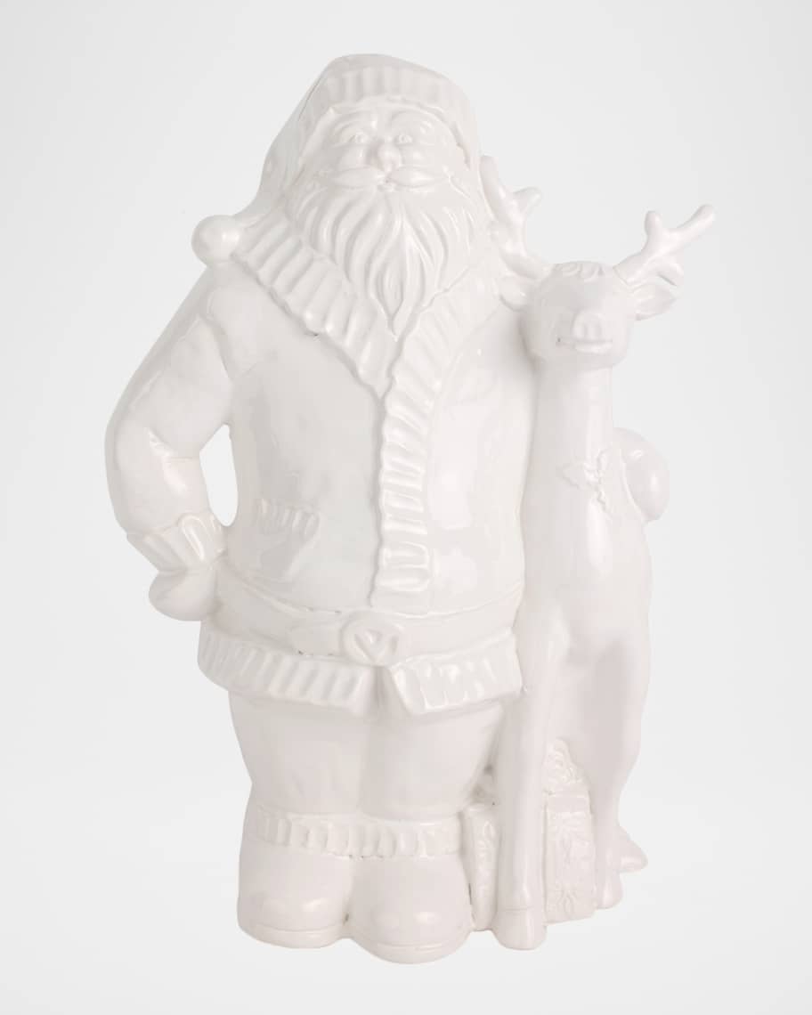 Image 1 of 3: Pietra Natale Figural Santa with Deer Christmas Decor