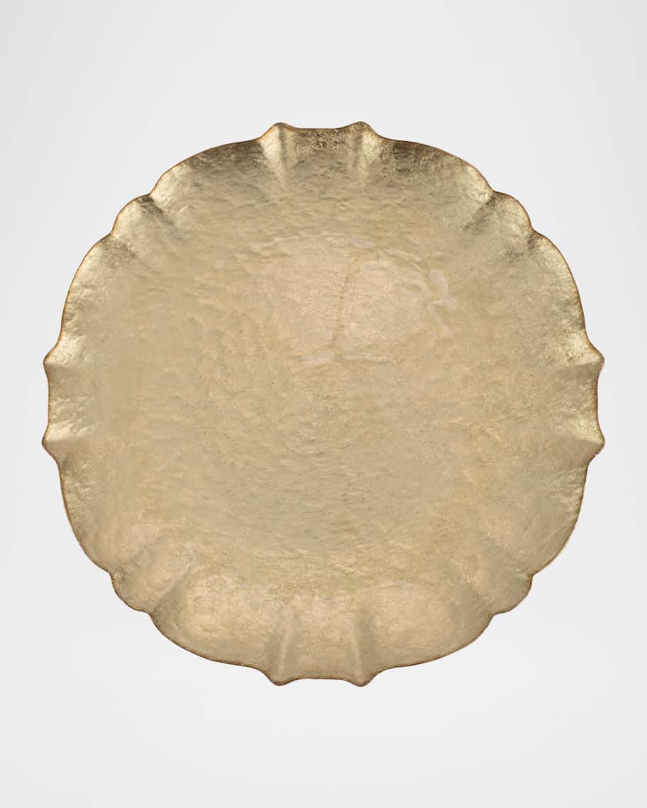 Image 2 of 2: Baroque Glass Gold Cake Stand