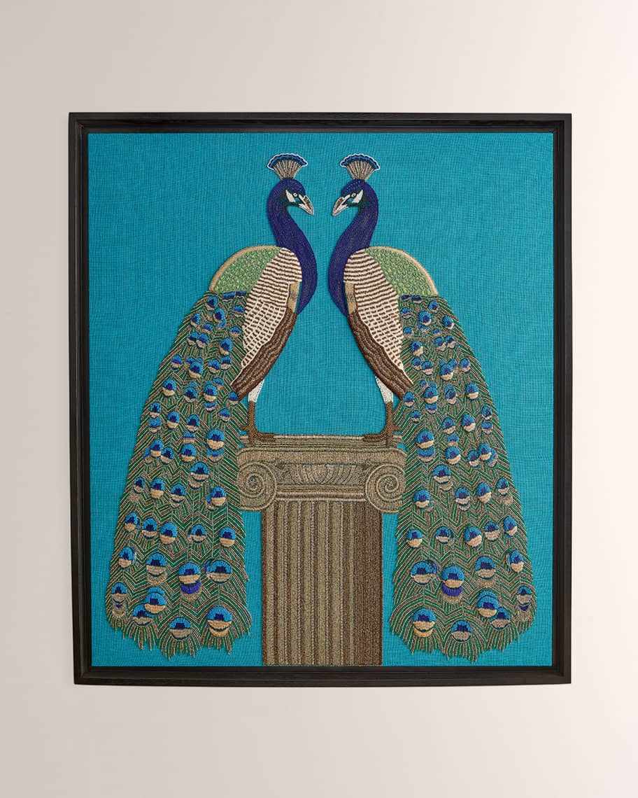 Image 1 of 2: Peacock Beaded Art