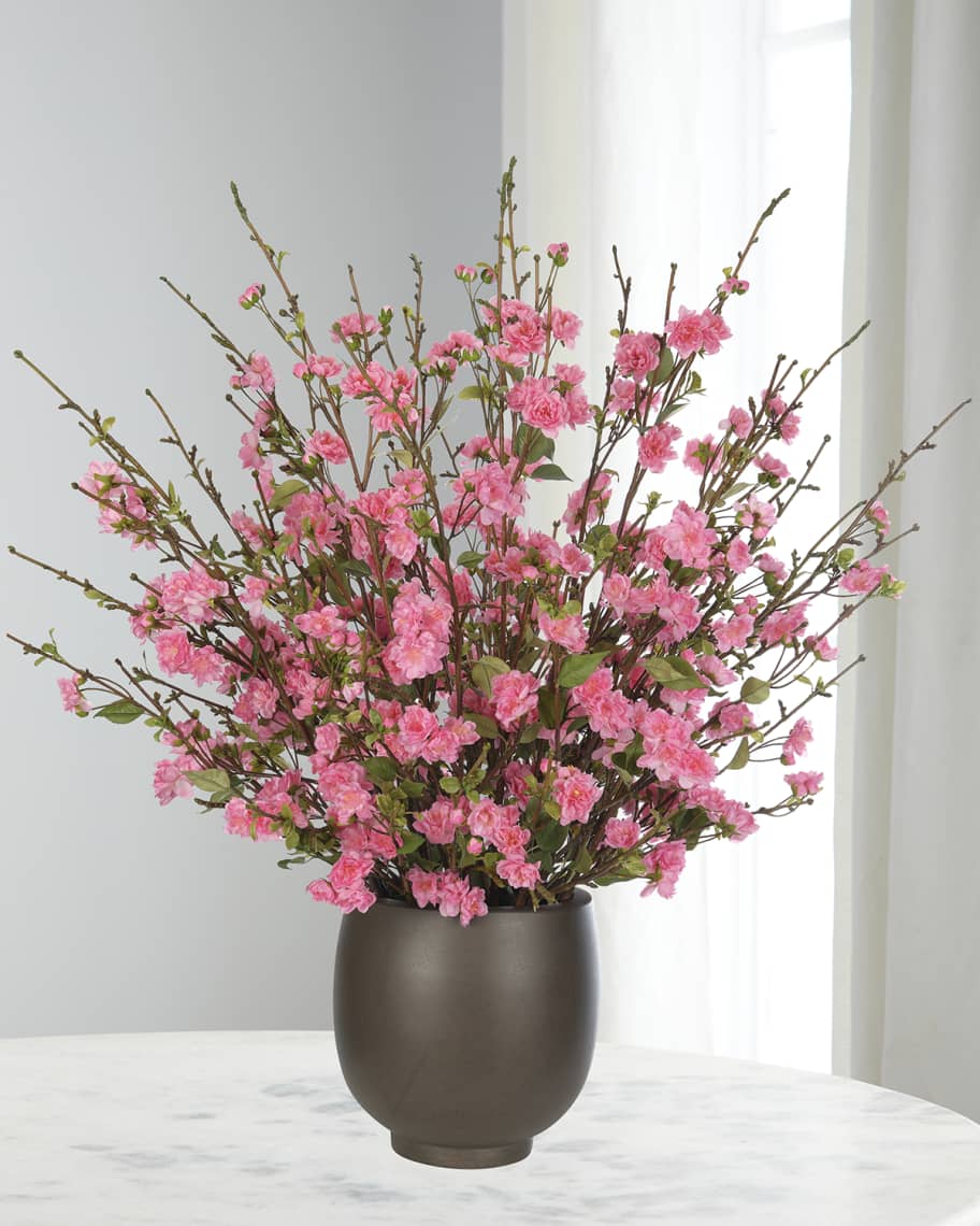 Image 1 of 1: Apple Blossoms 41" Faux Floral Arrangement in a Concrete Pot