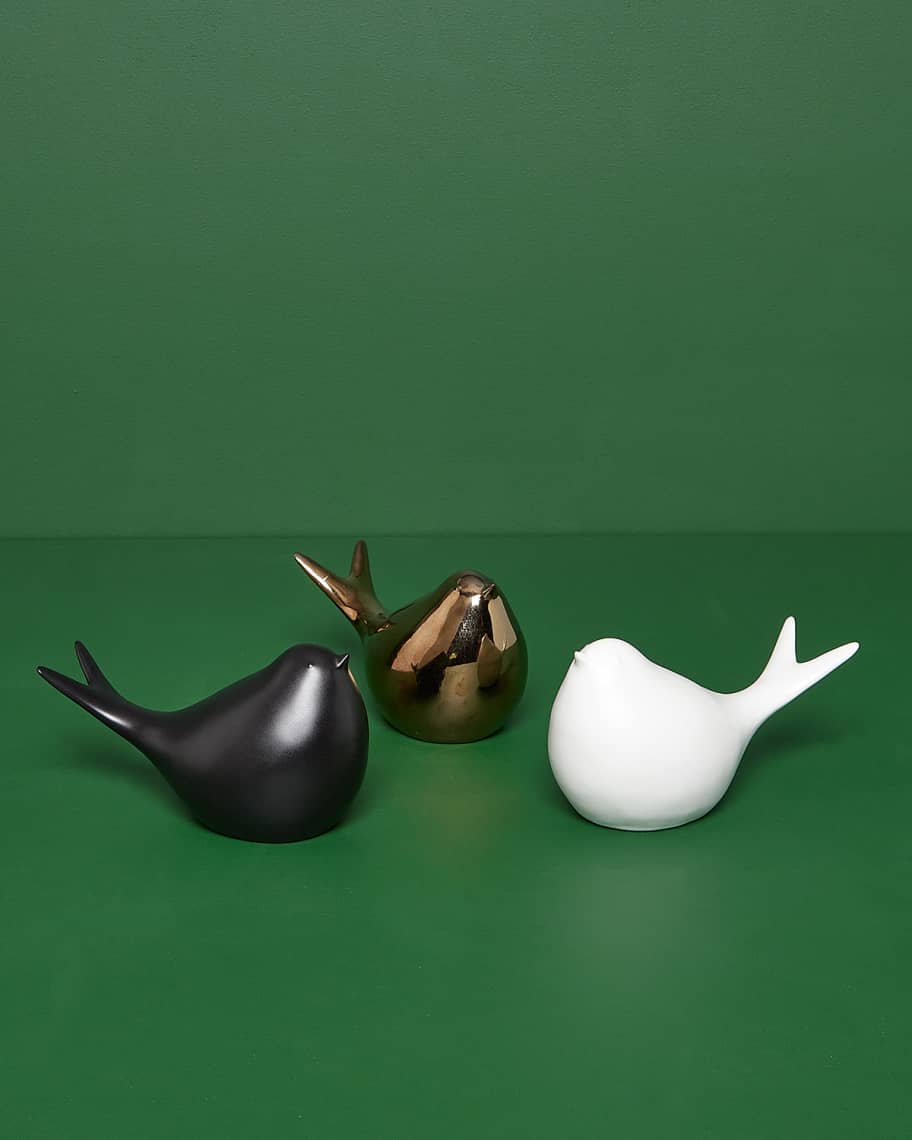 Image 3 of 3: Sated Metallic Bronze Bird Figure