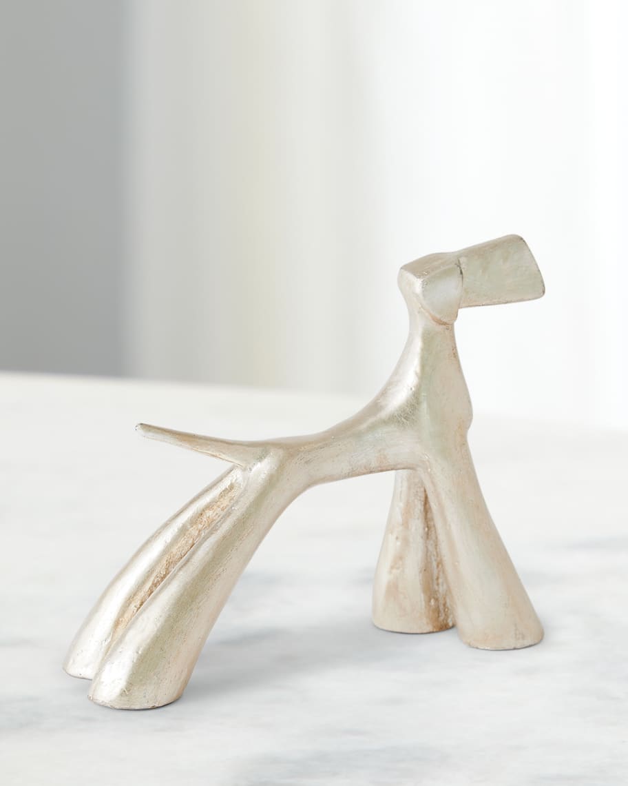 Image 3 of 4: Silver-Leaf Show Dog Sculpture