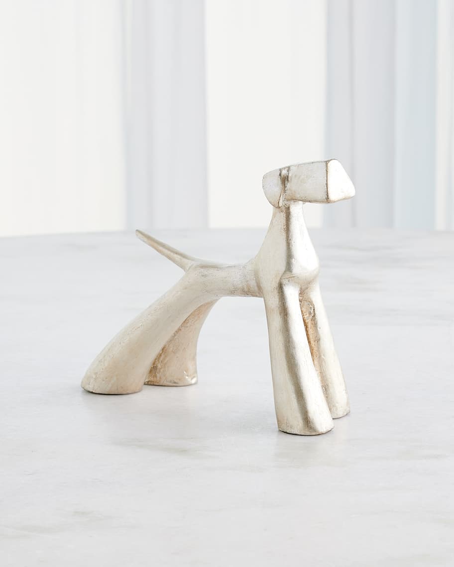 Image 1 of 4: Silver-Leaf Show Dog Sculpture
