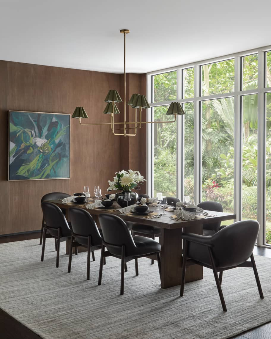 Image 2 of 2: Polly 6-Light Natural Brass Chandelier, 64"