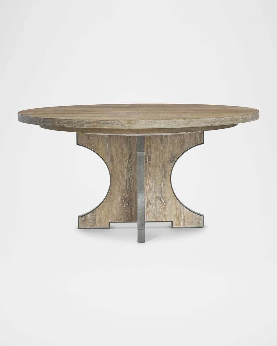 Image 1 of 6: Tribeca 60" Round Dining Table with 1 Leaf