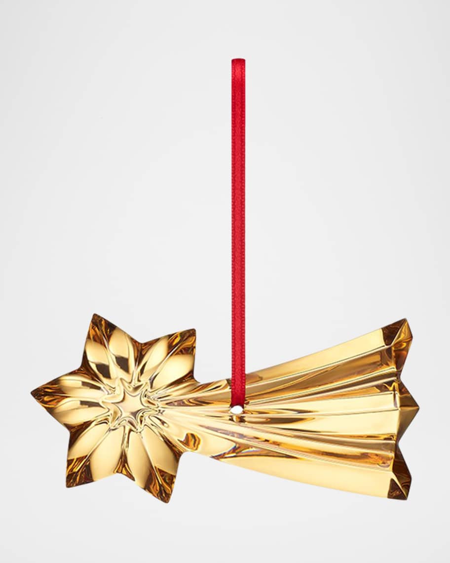 Image 1 of 1: Shooting Star 20K Gold-Gilded Christmas Ornament