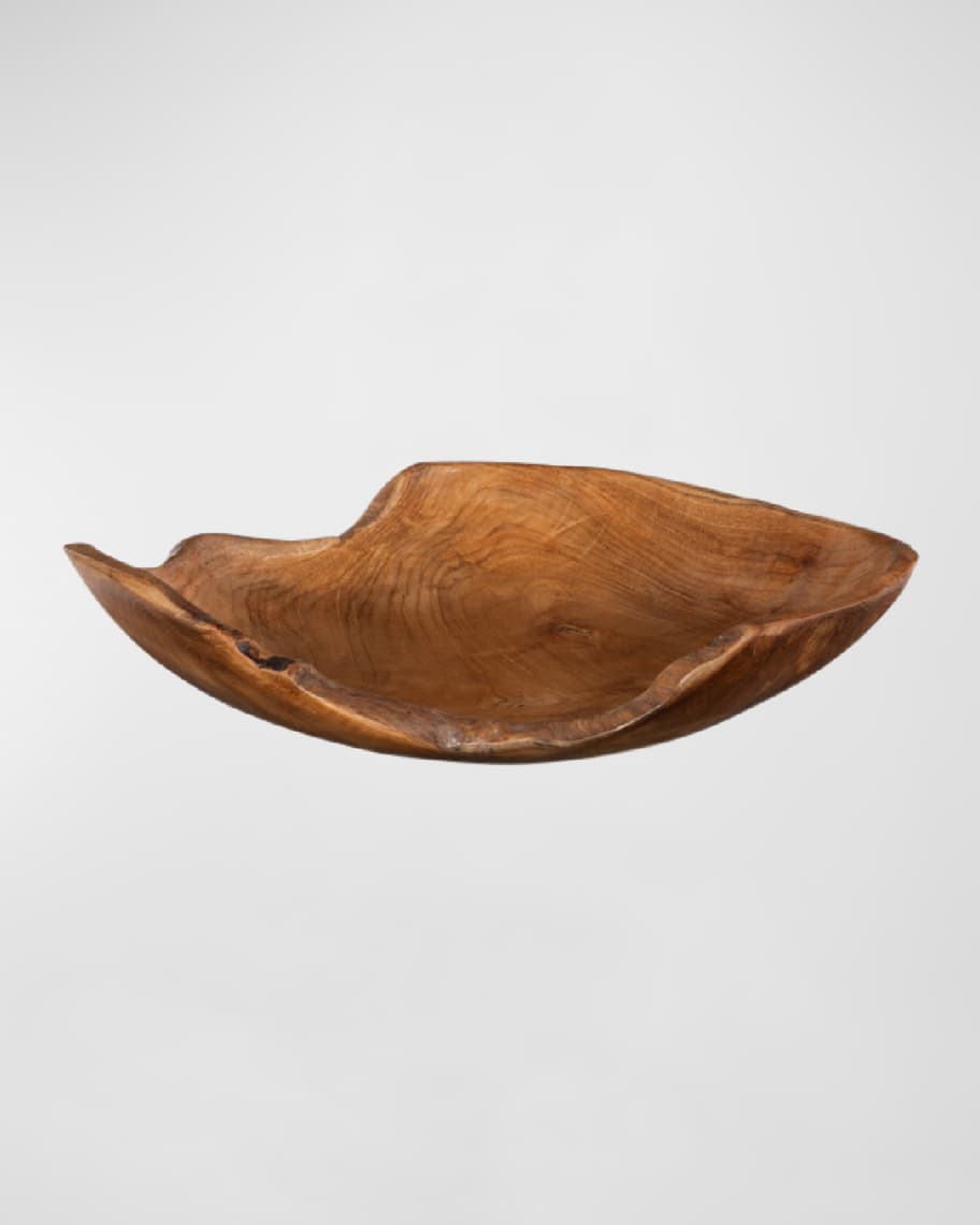 Image 1 of 1: Teak Wood Bowl, Natural