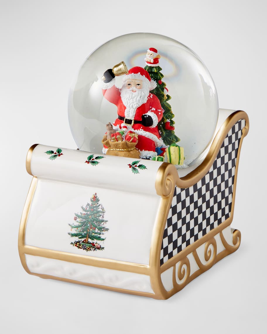 Image 2 of 2: Christmas Tree Checker Snow Globe