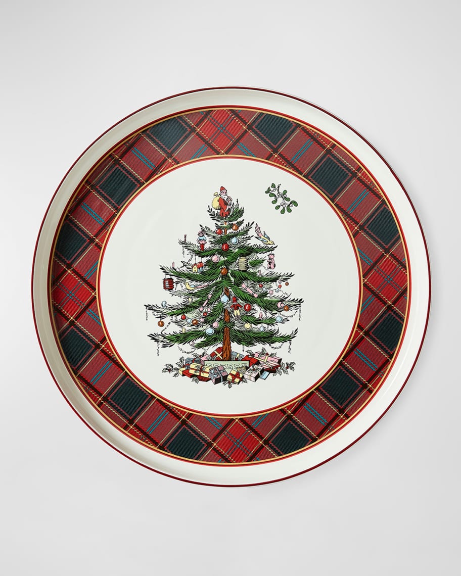Image 1 of 3: Christmas Tree Tartan Lazy Susan