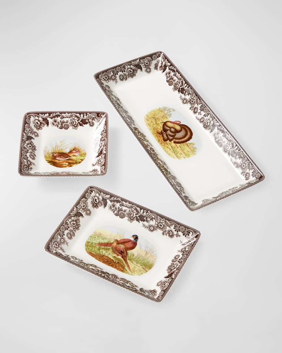 Image 2 of 2: Woodland 3-Piece Nesting Tray Set