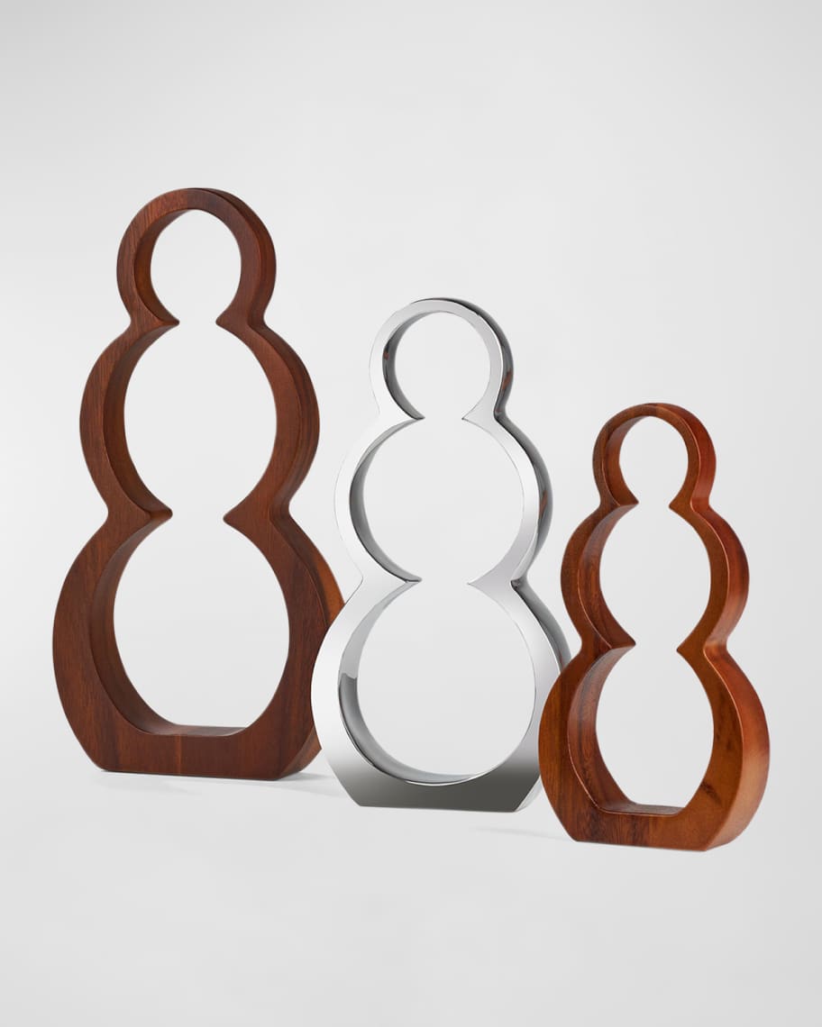 Image 1 of 1: Snowmen Silhouette Christmas Decoration, Set of 3