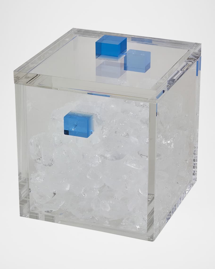 Image 2 of 2: Clear Lucite Ice Bucket with Lid