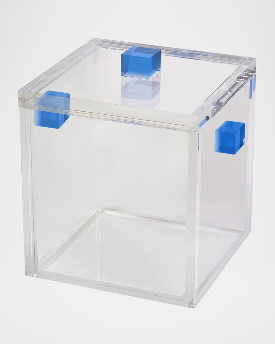 Image 1 of 2: Clear Lucite Ice Bucket with Lid