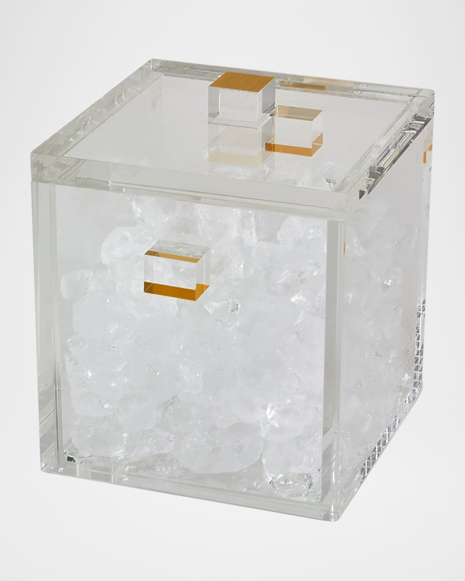 Image 2 of 2: Clear Lucite Ice Bucket with Lid