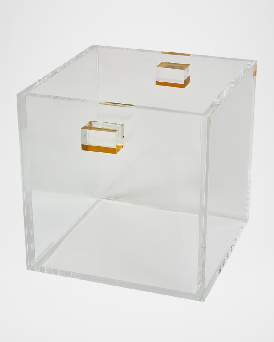 Image 2 of 3: Clear Lucite Wine Cooler with Handles